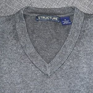 Structure V-neck cotton sweater - 💯 cotton